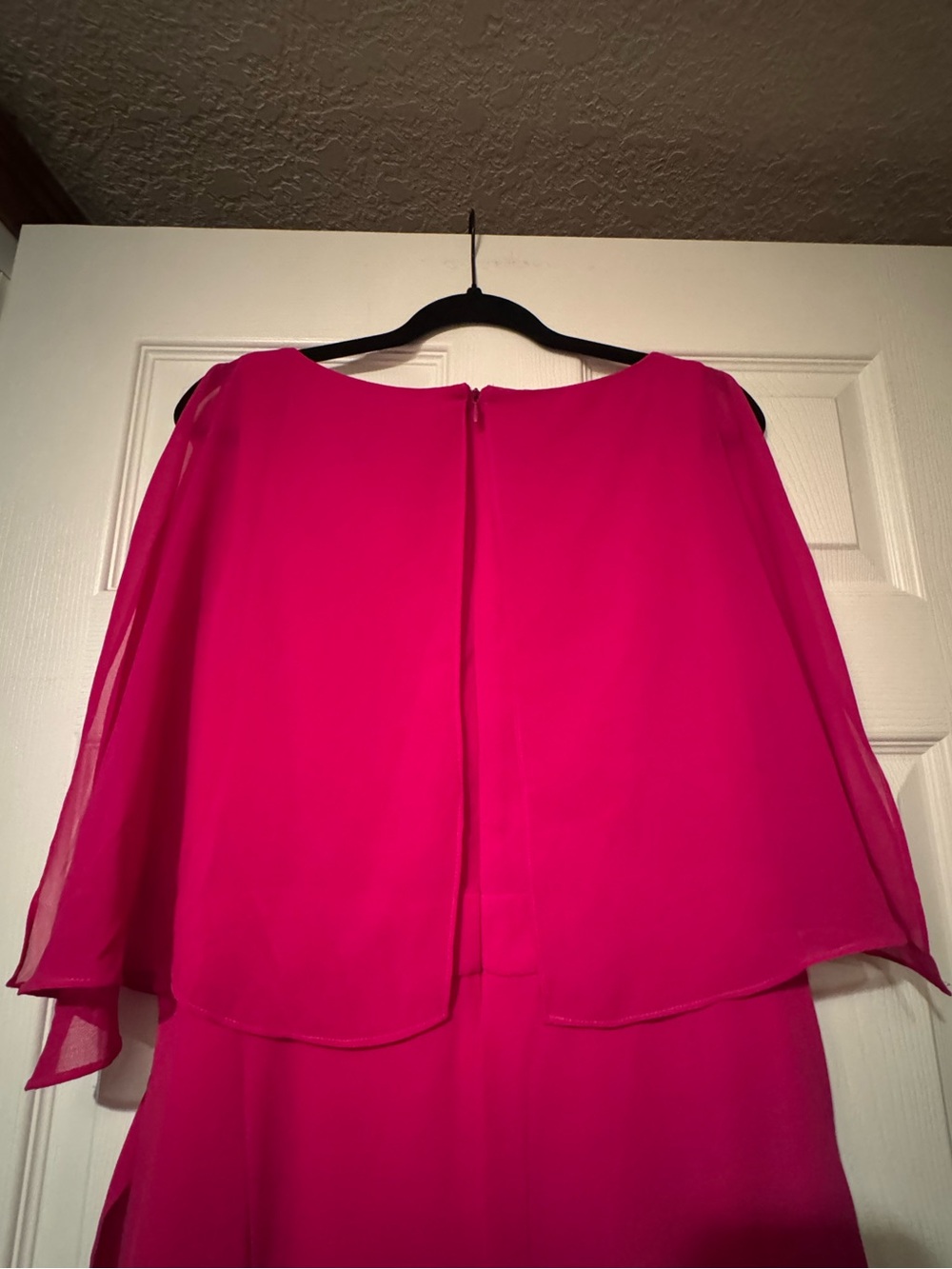 JH Size 16 Bright Pink Women’s Sleeveless Tank Dress w/ chiffon overlay - Picture 9 of 11